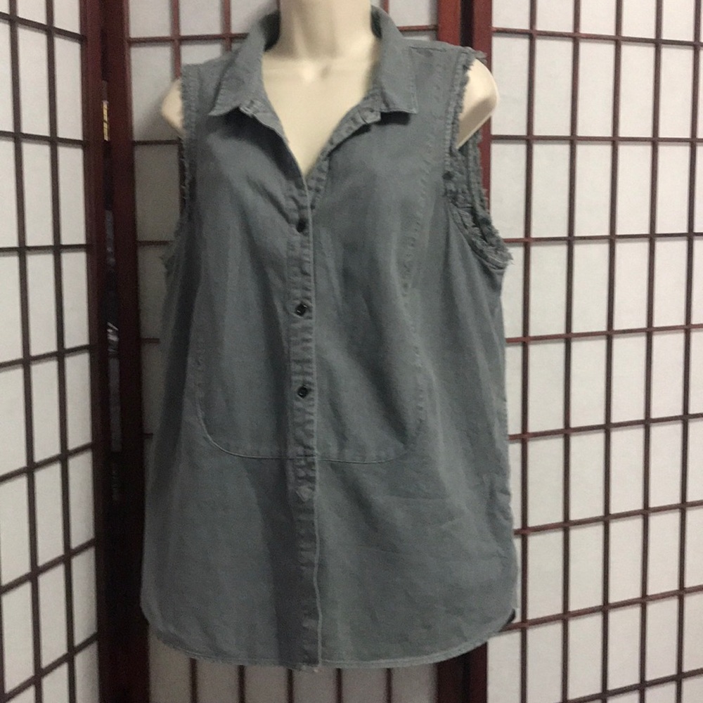🔥🔥🔥FREE People ARMLESS LINEN BLEND TOP Size L